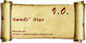 Vankó Olga névjegykártya